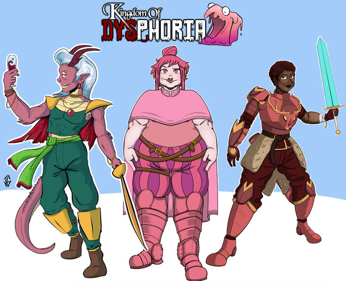 Three of the main characters in Kingdom of Dysphoria