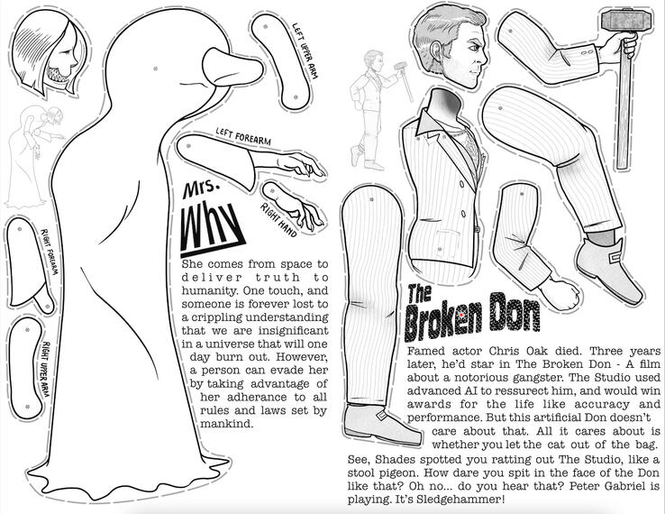 Paper Dolls made for work, based on the monsters from Bury Your Gays by Chuck Tingle.